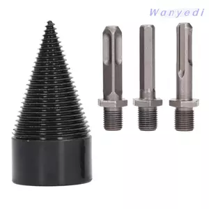 WANYEDI 4 Mũi chia nhật ký, Mũi khoan chia gỗ có thể tháo rời hạng nặng, 3 chiếc có thể tháo rời Chân máy khoan điện Tương thích Bộ chia nhật ký điện cắm trại