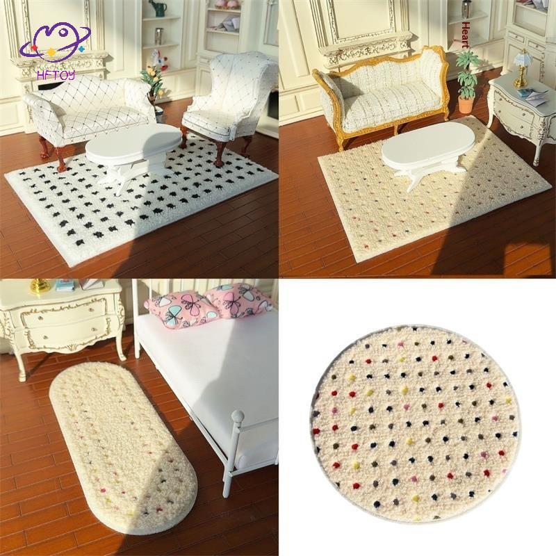 HFTOY 1: 12 Nhà Búp Bê Thu Nhỏ Sang Trọng Thảm Lông Tơ Mô Hình Chụp Ảnh Chống Đỡ Trẻ Em Giả Vờ Chơi Đồ Chơi Nhà Búp Bê Quà Tặng Trang Trí Mini ~