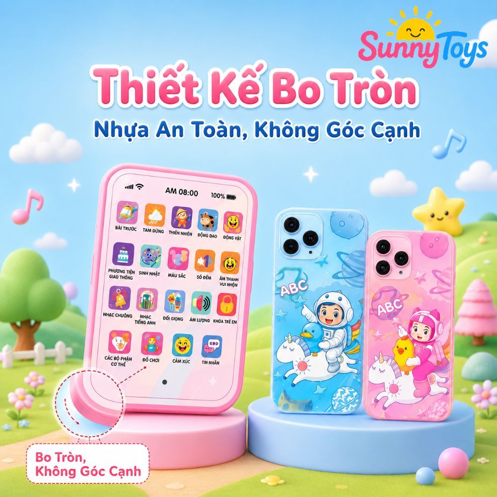 Điện Thoại Đồ Chơi 40 Phím SunnyToys - Bé Bấm Học Chữ, Số, Tiếng Anh Và Nghe Nhạc