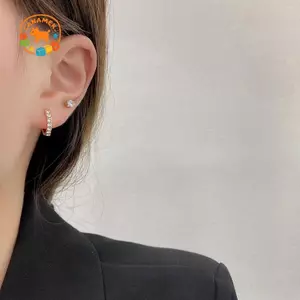 CANAMEK 1 Bộ Thời Trang Mới Vòng Tròn Kim Loại Thả Bông Tai Nhỏ Cho Nữ Xu Hướng Mặt Dây Chuyền Khuyên Tai Bộ Trang Sức Quà Tặng CSF