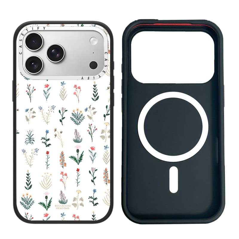 CASECASE X Diitsy Floral - Ốp lưng màu trắng Phiên bản vòng máy ảnh mờ màu đen cứng hút từ tính Vỏ tác động cho Apple IPhone 13 14 15 16 17 Pro Max Air Plus có hộp