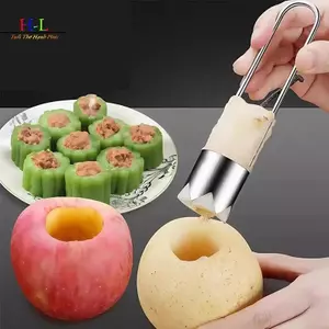 HL Thép không gỉ Loại bỏ lõi trái cây Chuông lê Tiêu Pitter Dụng cụ vắt lõi rau đa năng Dụng cụ kéo tiện ích nhà bếp LMWU