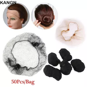 KANGN 50 Chiếc Lưới Mịn Tóc Giả Nữ Dụng Cụ Tạo Kiểu Thời Trang Cạnh Co Giãn Ballet Snood