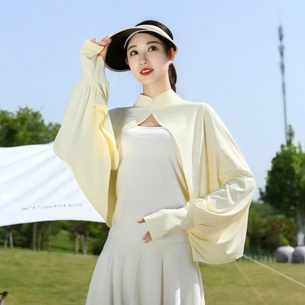 HOBBYIN Tay áo mùa hè, Khăn choàng chống nắng dài tay bằng lụa băng, Tấm che nắng thể thao mỏng thoáng khí che nắng ngoài trời