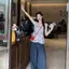 Áo sơ mi hoa cổ điển kiểu Pháp dành cho nữ Thiết kế mùa hè Thắt nút áo sơ mi em bé dáng rộng tay bay nhỏ