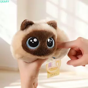 QEARY Mèo Xiêm Sang Trọng, Hoạt Hình Lông Tơ Mềm Mại Mèo Sang Trọng Đồ Chơi, Mèo Con Đáng Yêu Đáng Yêu 15cm Thú Nhồi Bông Mèo Trang Trí Nhà Cửa
