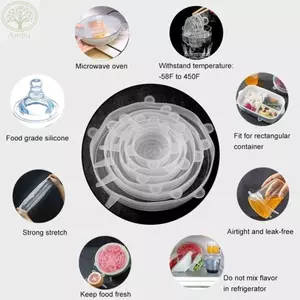 AMLU 6 Vỏ giữ tươi, Nắp silicon co giãn tiện ích nhà bếp, Nắp bát chống trượt có thể tái sử dụng