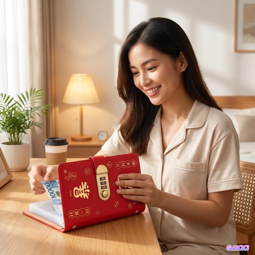 Sổ Tiết Kiệm Cặp Đôi 100 Ngày | Khóa Mật Khẩu An Toàn + Bao Đựng Tiền Mặt | Quà Tặng Ý Nghĩa