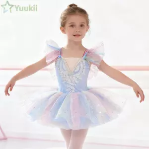 YUUKII Ballet Tutu, Đầm dự tiệc Puffy Kids Ballet Dress, Trang phục khiêu vũ Sequin hiện đại thời trang khiêu vũ khiêu vũ