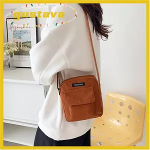 Túi đeo chéo vải nhung GUSTAVA, Túi đeo vai nữ màu trơn đa năng, Túi đeo vai đơn giản thời trang sử dụng hàng ngày