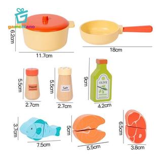 Gamchiano Giả Vờ Bếp Nấu Ăn Trẻ Em Để Bàn Bộ Đồ Chơi Nhà Bếp Bằng Gỗ Chơi Bếp Nhiều Màu Sắc Cho Trẻ Em