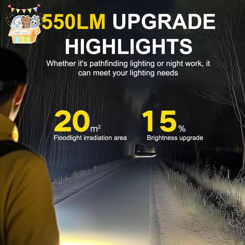 [KXH] Đèn pin móc khóa LED 550LM mini cầm tay, sạc lại, có nam châm, dùng khẩn cấp, đèn lồng lũ lụt, đèn làm việc