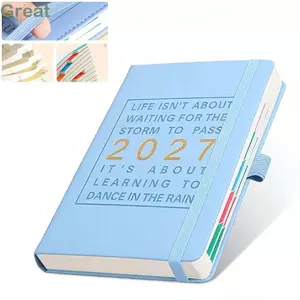 Sổ tay tuyệt vời, Sổ tay hiệu quả tiếng Anh Sách lịch trình 2027, Đa chức năng với lịch A5 365 Ngày Lập kế hoạch Sinh viên