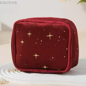 KIKIN Túi Trang Điểm Du Lịch Dung Tích Lớn Túi Đựng Mỹ Phẩm Cho Nữ Túi Vệ Sinh Di Động Có Nhung Trang Điểm Túi