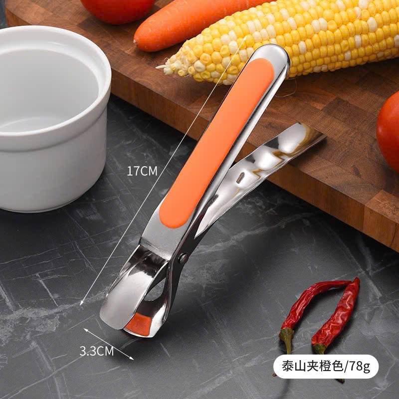 Kẹp INOX 304, kẹp lấy đồ nóng chống bỏng tay có mút silicon chống trượt tiện dụng 17cm
