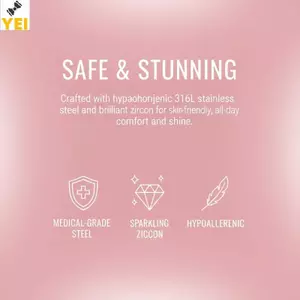 < YEI > 1 Vòng Nút Bụng Bằng Thép Không Gỉ Tòn Ten Rốn Xuyên Cho Bé Gái Khiêu Vũ Đảng Thời Trang Trang Trang Sức Cơ Thể Mới