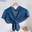 Bluelover Nữ Dệt Kim Ấm Khăn Choàng Trơn Ne Bảo Vệ Khăn Màu Trơn Áo Vai Cổ Giả Mùa Hè Điều Hòa Bên Ngoài Tháp Mới