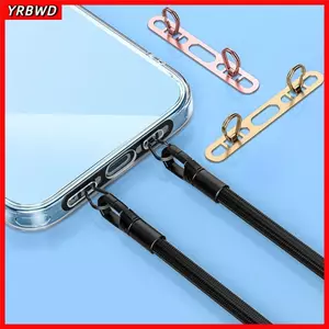 Tab dây buộc điện thoại YRBWD, Miếng dán kẹp dây buộc điện thoại bằng thép không gỉ siêu mỏng, Miếng đệm khóa đôi chống rơi sáng tạo Dây đeo Snap Miếng đệm cố định cho điện thoại di động