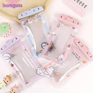 BORAGETE 1 Chiếc Điện Thoại Chống Thấm Nước, Túi Khí Treo Chống Sốc Túi Điện Thoại, Có Dây Đeo Hoạt Hình Thỏ Vỏ Điện Thoại Đa Năng