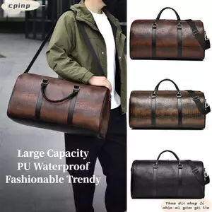 Hành lý kỳ nghỉ CPINCP, Túi Duffel du lịch sức chứa lớn bằng da PU, Túi xách du lịch cổ điển bền bỉ chất lượng cao Túi xách nam nữ