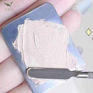 VRZ Kem Nền Trang Điểm Bàn Chải Trộn Bảng Thép Không Gỉ Kem Nền Lipsti Phấn Mắt Trộn Bảng Với Thìa Dụng Cụ Trang Điểm HOT