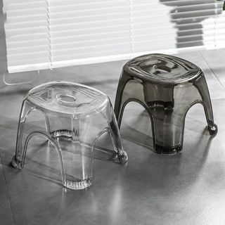 Ghế Đẩu Nhựa Acrylic Trong Suốt Chống Trượt, Ghế Kê Chân, Ghế Nhựa Thấp Cứng Cáp Hiện Đại Đa Năng