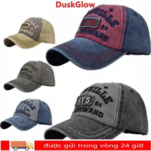 Mũ bóng chày thêu chữ DUSKGLOW, Mũ thể thao ngoài trời Hip Hop Đau khổ, Mũ chống nắng Denim mùa hè cổ điển dành cho nam nữ
