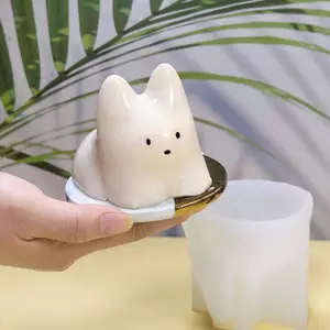 Pudding Mèo Nến Khuôn Silicon DIY Trừu Tượng Để Làm Thơm Đậu Nành Sáp Handmade Xà Phòng Đất Sét Thạch Cao Nhựa Dính Lễ Hội Quà Tặng