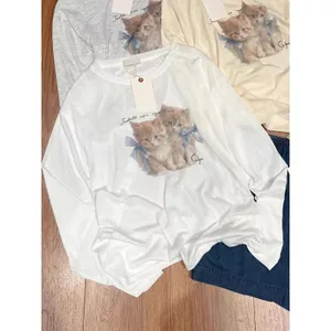 Quần áo chống nắng dài tay nơ hiphop Hàn Quốc dành cho nữ mùa hè ngọt ngào Phong cách nhẹ nhàng dáng rộng All-Ma