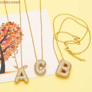 COSCOVED 26 chữ cái Vòng cổ, Dây chuyền xương đòn chữ A-Z bằng thép không gỉ màu, Bảng chữ cái cá tính Trang sức nữ Dây chuyền áo len hàng ngày