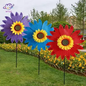 HFTOY Cối Xay Gió Hướng Dương Gió Spinners Cho Sân Vườn Nhà DIY Trẻ Em Hoạt Động Ngoài Trời Bố Trí Pinwheels Đồ Chơi ~