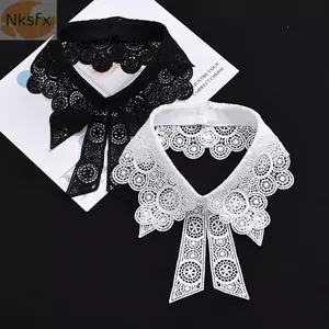 Cổ giả NKSFX, Cổ áo giả hoa ren trắng đen, Quần áo có thể tháo rời Viền nữ bé gái