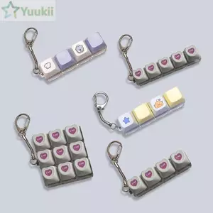 Móc khóa Fidget YUUKII, Nút chìa khóa Keycap Nắp bàn phím ngón tay, Giảm căng thẳng sáng tạo Vượt qua thời gian 4 / 9 Phím Clicker Đồ chơi Mặt dây chuyền cho người lớn và trẻ em