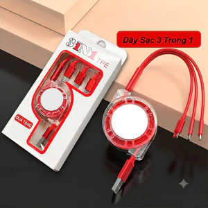 Dây sạc điện thoại 3 trong 1 BL141 3 đầu rút Lightning + Type C + Micro USB