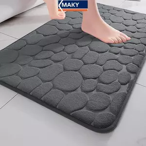 MAKY Home Cobblestone Dập Nổi Cửa Thảm Cửa Phòng Tắm Đơn Giản Gió Hút Chân Thảm Phòng Tắm Thảm Chống Trơn Trượt Thảm Sàn VN