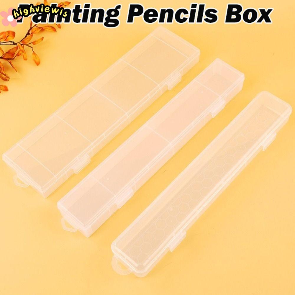 Bút HIGHVIEWLS, Hộp đựng nhựa trong suốt, Hộp đựng bút màu nước dung tích lớn đa chức năng