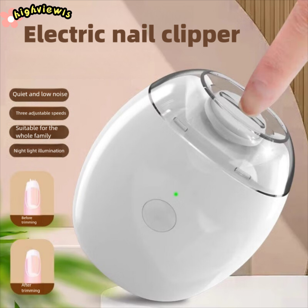 Máy mài móng 2 trong 1 sạc lại, tông đơ cắt móng tự động mini có đèn LED, chăm sóc móng