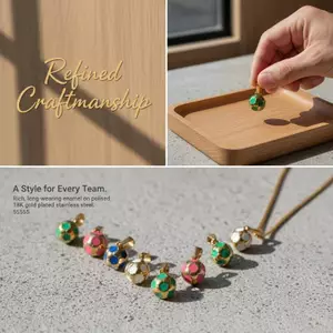 PNPIA- 316L Thép Không Gỉ Màu Dầu Nhỏ Giọt Bóng Đá Quyến Rũ Phong Cách Thể Thao Mặt Dây Chuyền Mạ Điện Chống Thấm Nước Trang Sức Mới