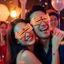 FUHUIOT Bàn tay giả Móng tay đỏ Kính dự tiệc, Khoảng cách ngón tay Kính hình lòng bàn tay Halloween thực tế, Cạnh mịn mới lạ Theo chủ đề ma quái Móng tay màu đỏ Hình ảnh độc đáo Kính mắt