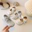 Giày Bé Gái Đính Nơ Bướm Lấp Lánh - Giày Công Chúa Đế Mềm Phong Cách Vintage Dễ Thương Đi Tiệc Sang Trọng