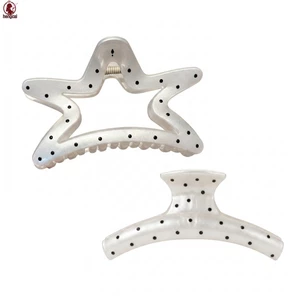 Kẹp Cá Mập Chấm Bi Cho Nữ 11 / 12cm Nhựa Chống Trơn Trượt Vuốt Tóc Thoải Mái Và Phong Cách Mũ Để Sử Dụng Hàng Ngày