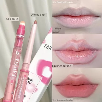chì kẻ viền môi Double-Heed Toot Lip Liner Phác thảo Môi nâng cao Smudge Chống thấm nước Giữ son môi khỏa thân Bút chì Vẽ tàn bạo dưới Li