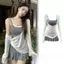 Áo sơ mi dài tay dáng ôm sang trọng Pure Desire Style + Váy ngắn ba mảnh thiết kế dành cho cô gái nóng bỏng