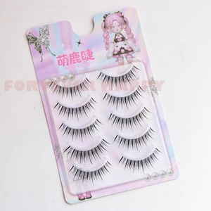 K05 Lông mi giả toàn dải phong cách Hàn Quốc Sợi tổng hợp uốn tóc C tự nhiên