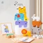 Khối xếp chồng động vật rừng bằng gỗ cho trẻ em Đồ chơi giáo dục có túi lưu trữ Khối xây dựng bằng gỗ tự nhiên cho trẻ mới biết đi