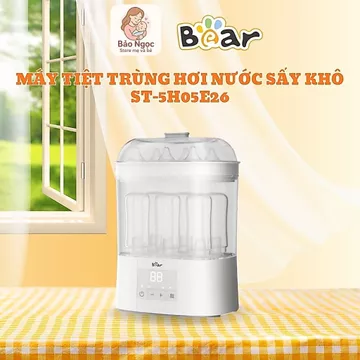 Máy Tiệt Trùng Bình Sữa Bear,Tiệt Trùng Hơi Nước Sấy Khô ST-5H05E26,Bảo Hành Chính Hãng 18Tháng