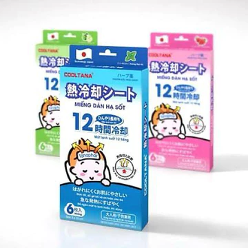 Miếng dán hạ sốt Cooltana Tanaphar -Giảm sốt cho bé, hạ nhiệt tốt làm mát trong 12h, dùng cho trẻ em sơ sinh
