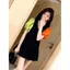 Đầm tay phồng màu tương phản Slimer Look Cổ chữ V Khâu dáng rộng cao cấp mùa hè