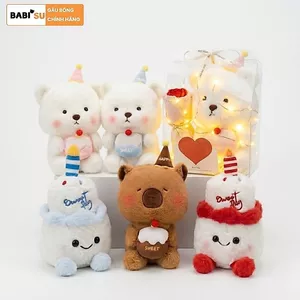 Gấu Bông Sinh Nhật 25Cm Hình Bánh Kem, Lena, Capybara Dễ Thương Kèm Set Quà Tặng Làm Quà Sinh Nhật Cho Bé,bạn Gái,Trai