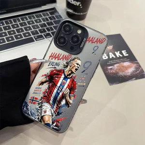 Ốp lưng iPhone phủ kim loại họa tiết Harland Na Uy IMD iP 17 16 15 14 13 12 11 Pro Max Plus X Max 7 8 Plus Air